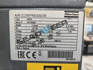 Atlas Copco Oil free scroll air compressor SF4ff For Chinese top distributors